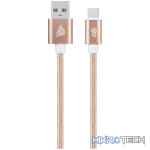 Pro Bass Braided series Micro USB cable pastel pink 1.5m - Image 2