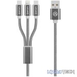 Amplify Linked Series 3 in 1 Charge cable - Gun Metal 1.2m - Image 2