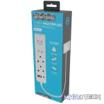 SWITCHED 4 Way Surge Protected Multiplug 0.5M White - Image 2