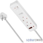 SWITCHED 4 Way Surge Protected Multiplug 3M White - Image 2