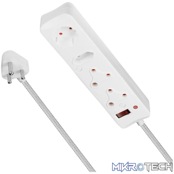 SWITCHED 4 Way Surge Protected Multiplug 3M White - Image 2