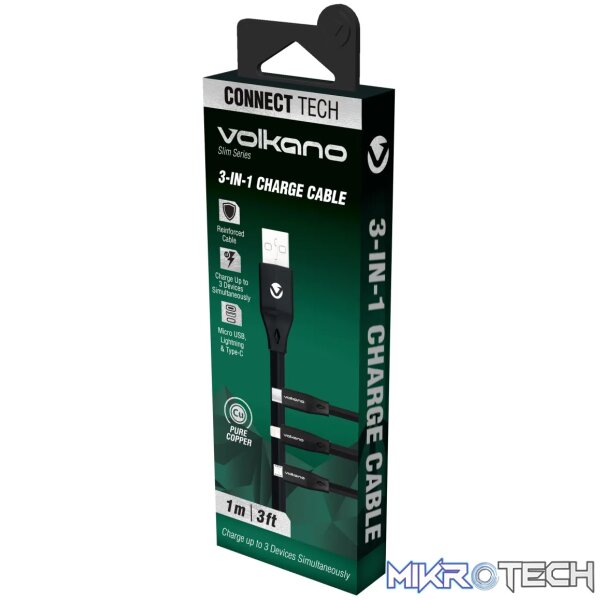 Volkano Slim Series 3 in 1 Charging Cable - Image 3