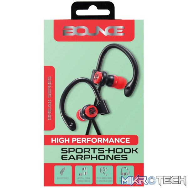 Bounce Break series earphones Black/Red - Image 2