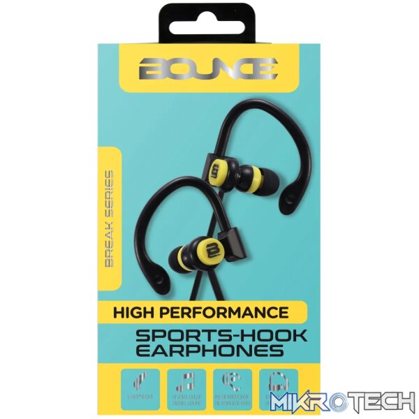 Bounce Break series earphones Black/Yellow - Image 3