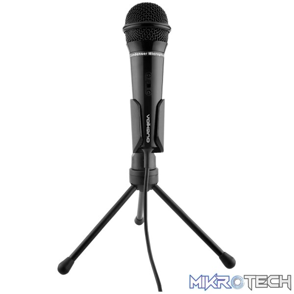 Volkano Stream Vocal Microphone with tripod, Aux - Image 3