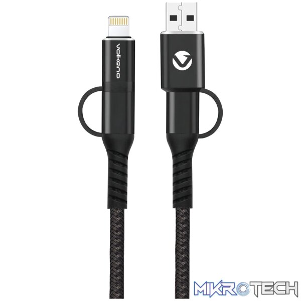 Volkano Weave series 4-in-1 charge & data cable,60 Watt,1.2m - Image 3
