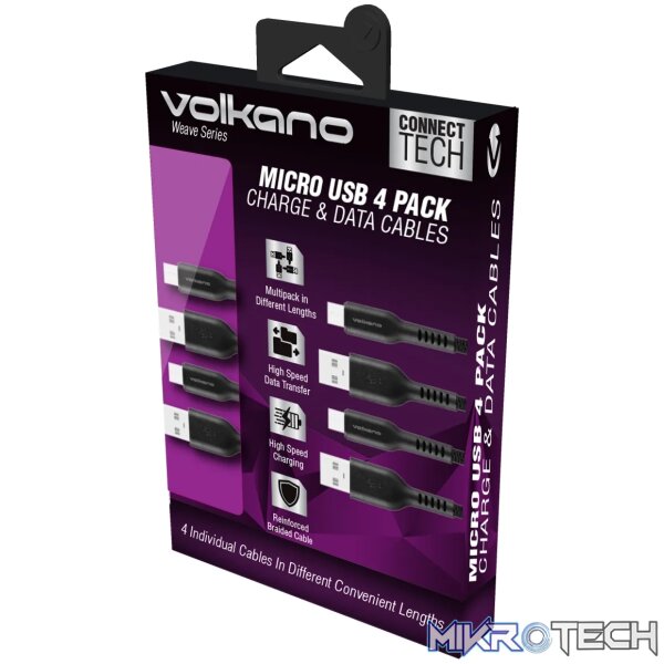 Volkano Weave series Micro USB 4 Cable Pack - Image 3