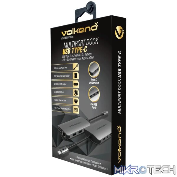 VolkanoX Core Multi series USB Type C 9-in-1 Docking Station - Image 3