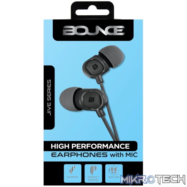 Bounce Jive Series Earphones - Black - Image 3