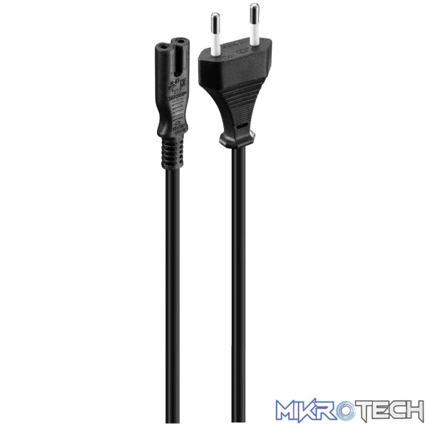 Power Cable 2 pin Figure 8  to 2 Pin 1.2m 5A - black - Image 3