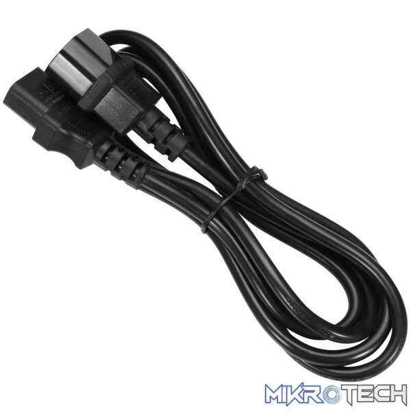 Power Cable 3 pin IEC extension 1.8m, 10A - black - Image 3