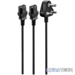 Power Cable Double 3 pin IEC 1.8m 10A - black - Image 2