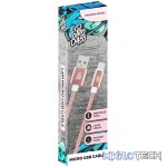 Pro Bass Braided series Micro USB cable pastel pink 1.5m - Image 3