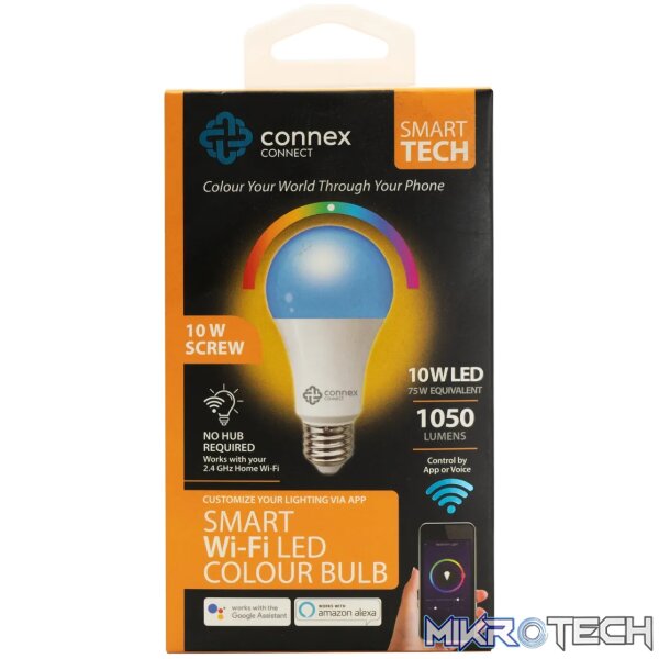 Smart WiFi Bulb 10W LED RGB White Screw - Image 2