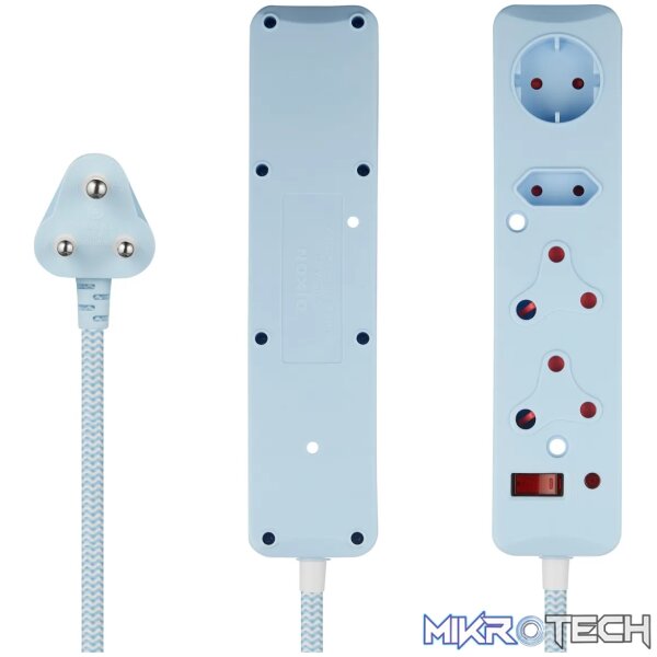 SWITCHED 4 Way Medium Surge Protected Multiplug 0.5M Blue - Image 2