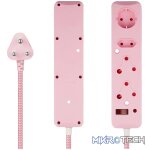 SWITCHED 4 Way Medium Surge Protected Multiplug 0.5M Pink - Image 3
