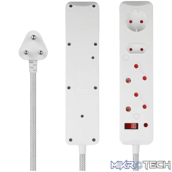 SWITCHED 4 Way Surge Protected Multiplug 3M White - Image 3