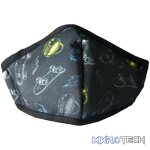 Anti-Microbial Printed Mask Boys Skater - Black - Image 6