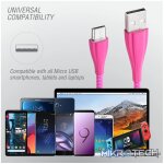 Volkano Fashion series cable Micro USB 1.8m - Lumo - Pink - Image 3