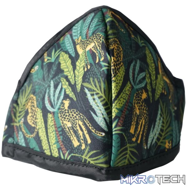 Anti-Microbial Printed Mask Ladies Jungle - Navy - Image 6