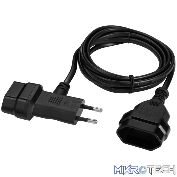 Cable Extender 2Pin Euro to T Shape AC 2Pin Euro Socket 2M - Image 4