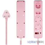 SWITCHED 4 Way Medium Surge Protected Multiplug 0.5M Pink - Image 4
