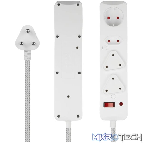 SWITCHED 4 Way Surge Protected Multiplug 3M White - Image 4
