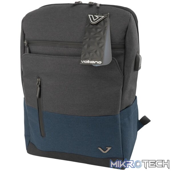 Volkano Infinity 15.6" Laptop Backpack Grey/Airforce - Image 4