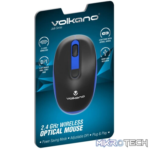 Volkano Jade Series Wireless mouse - Black with Blue - Image 4
