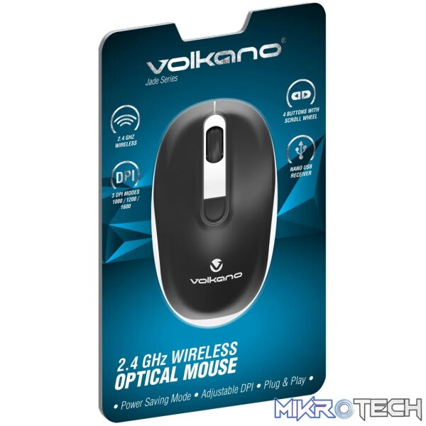 Volkano Jade Series Wireless mouse - Black with White - Image 3