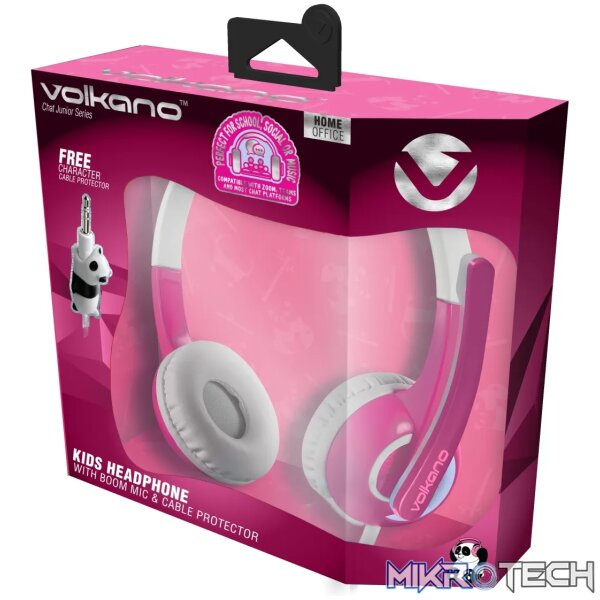 Volkano Kids Chat Junior series headset with mic - Pink - Image 4