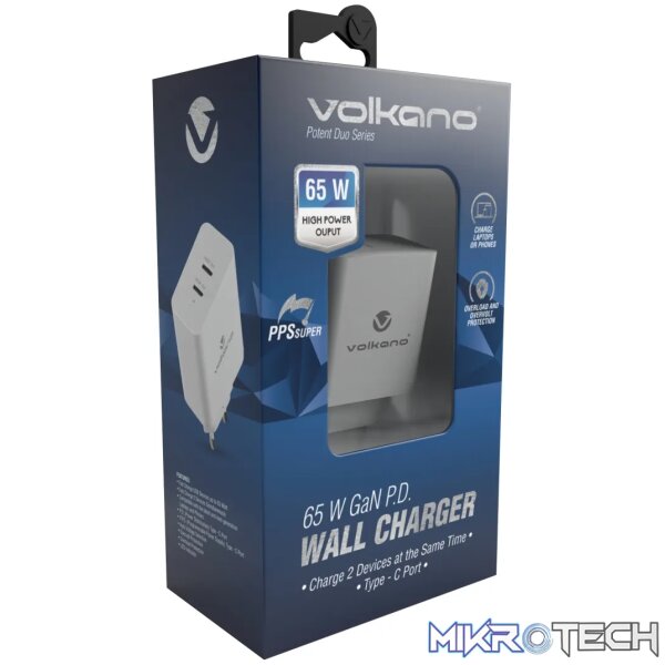 Volkano Potent Duo series 65W Dual PD Compact Wall Charger - Image 4