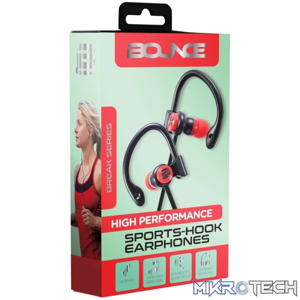 Bounce Break series earphones Black/Red - Image 3