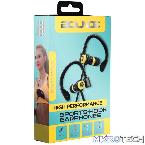 Bounce Break series earphones Black/Yellow - Image 4