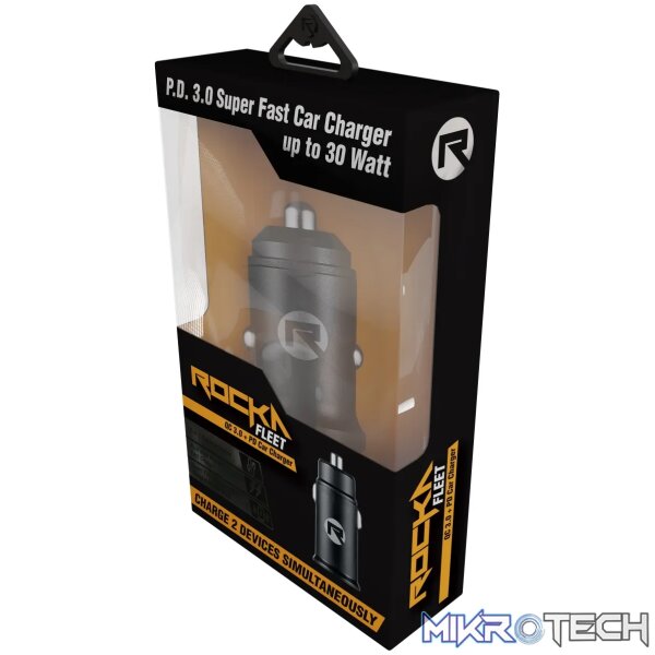 Rocka Fleet Series QC3.0 + PD Car Charger, 30W - Image 5