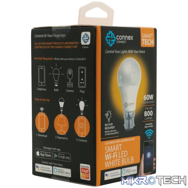 Smart WiFi Bulb 9W LED Warm White Bayonet - Image 4