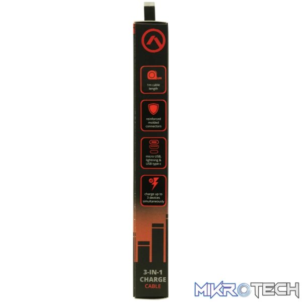 Amplify Linked series 3 in 1 charge cable - black - Image 5