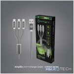 Amplify Linked Series 3 in 1 Charge cable - Gun Metal 1.2m - Image 5