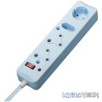 SWITCHED 4 Way Medium Surge Protected Multiplug 0.5M Blue - Image 3
