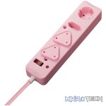 SWITCHED 4 Way Surge Protected Multiplug 3M Pink - Image 4