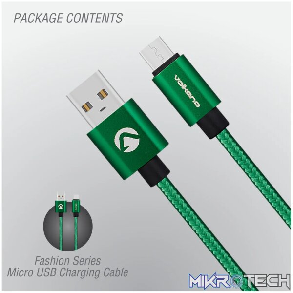 Volkano Fashion series cable Micro USB 1.8m - Apple Green - Image 5