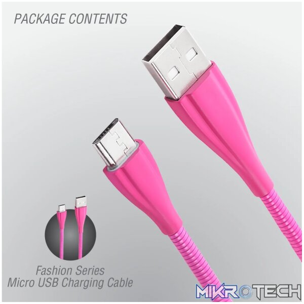 Volkano Fashion series cable Micro USB 1.8m - Lumo - Pink - Image 5