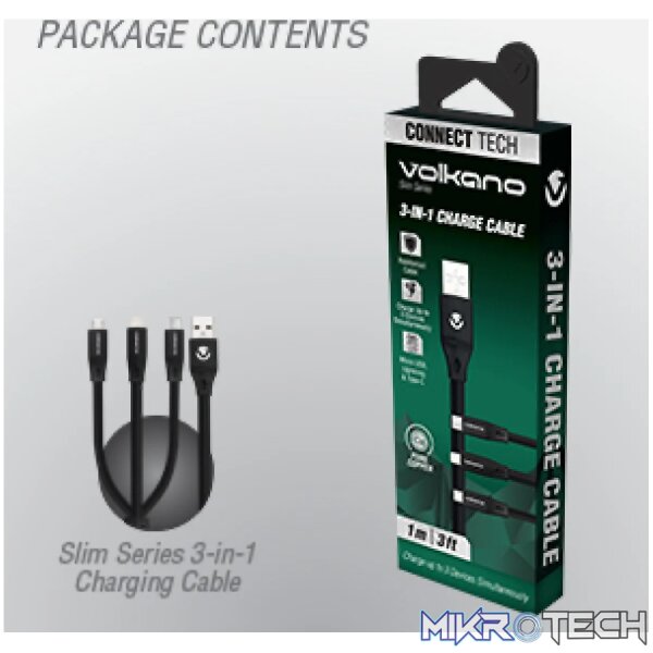 Volkano Slim Series 3 in 1 Charging Cable - Image 5