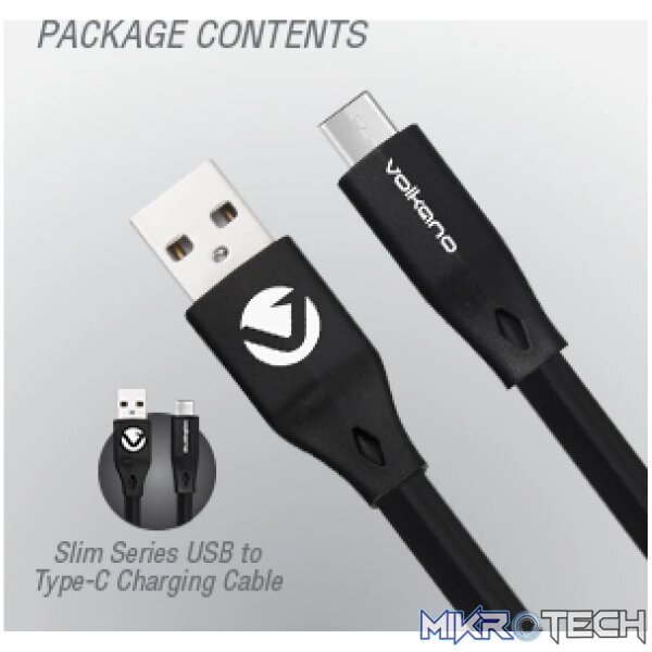 Volkano Slim Series Type-C Cable - Black - Image 5