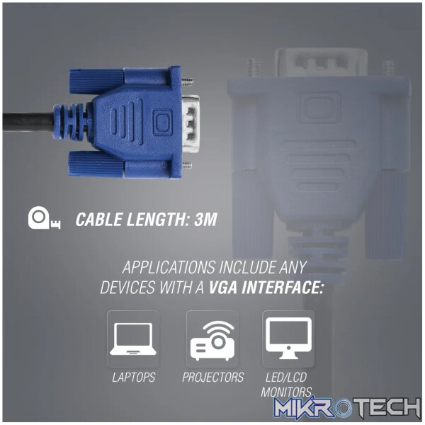 Volkano View series VGA cable 3m - Image 5