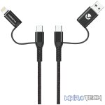Volkano Weave series 4-in-1 charge & data cable,60 Watt,1.2m - Image 4