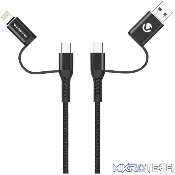 Volkano Weave series 4-in-1 charge & data cable,60 Watt,1.2m - Image 4