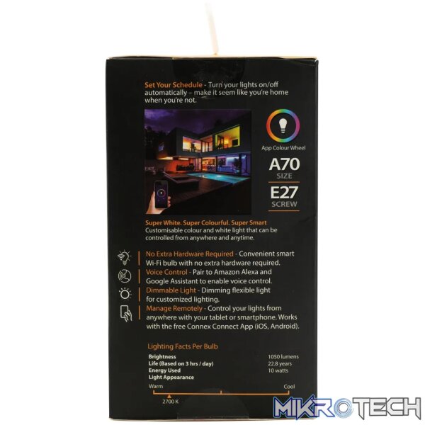 Smart WiFi Bulb 10W LED RGB White Screw - Image 5