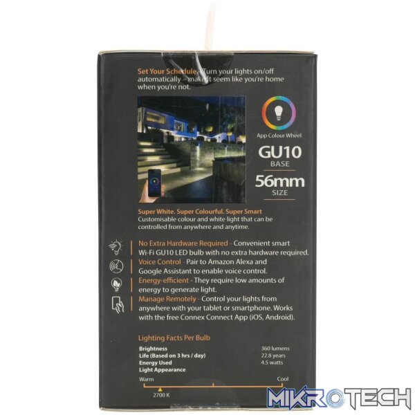 Smart WiFi Bulb 4.5W LED RGB White GU10 - Image 6