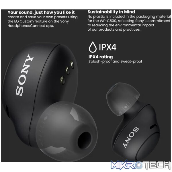 Sony WF-C500 (Black) True Wireless Earbuds - Image 9